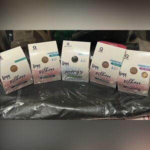 L'eggs Silken Mist and Sheer Energy Pantyhose Collection In Nude & Jetblack